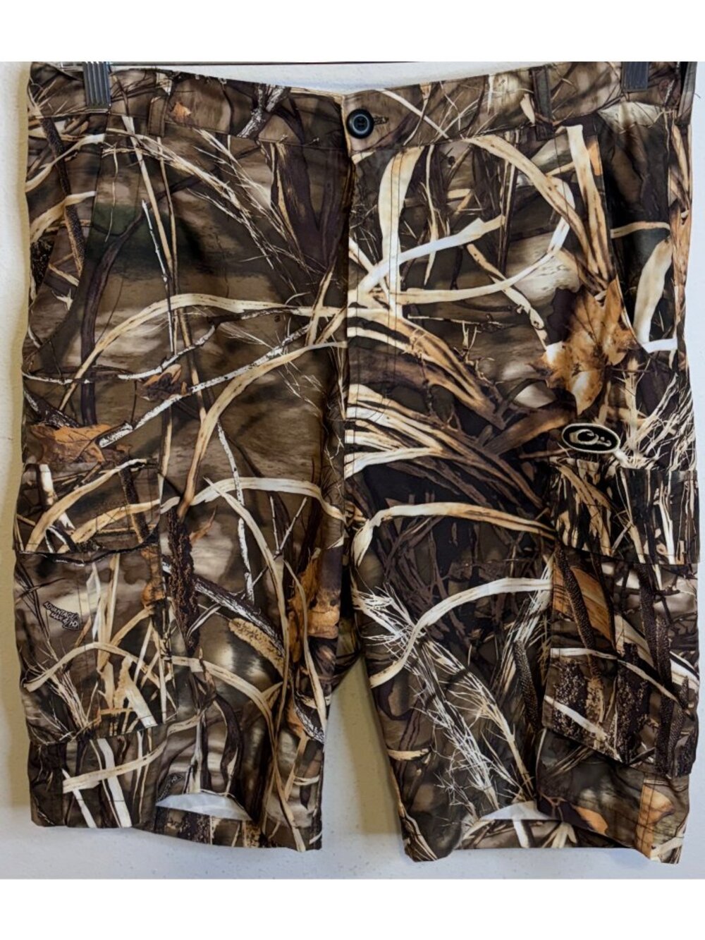 DRAKE Camo Camouflage Cargo Duck Hunting Shorts Men's Size MEDIUM